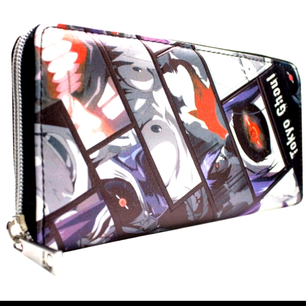 Tokyo Ghoul Ken Kaneki Collage Black Coin & Card Clutch Purse Wallet Ani…